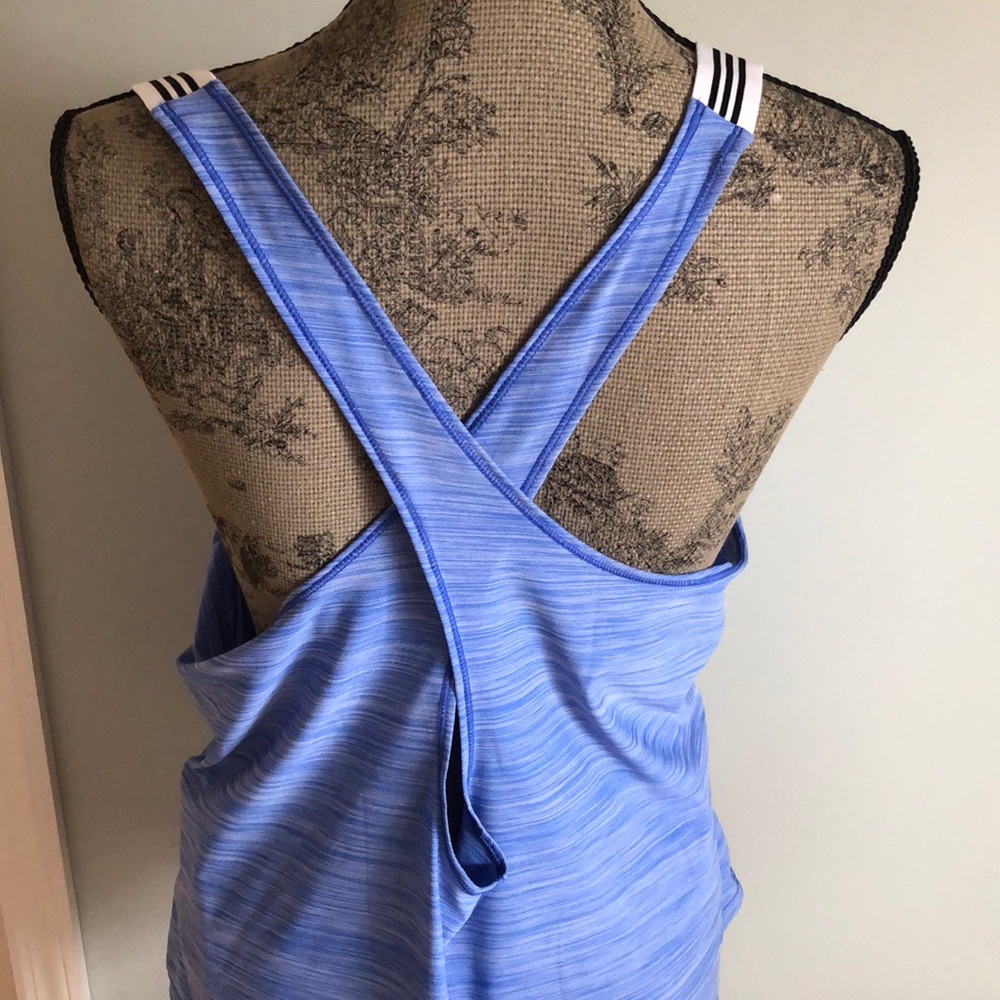 Adidas Sports X Back Tank Top - Medium Blue Sz X-Large - Picture 4 of 8